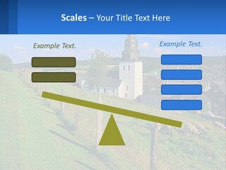 A Church On A Hill With Sheep Grazing In The Foreground PowerPoint Template