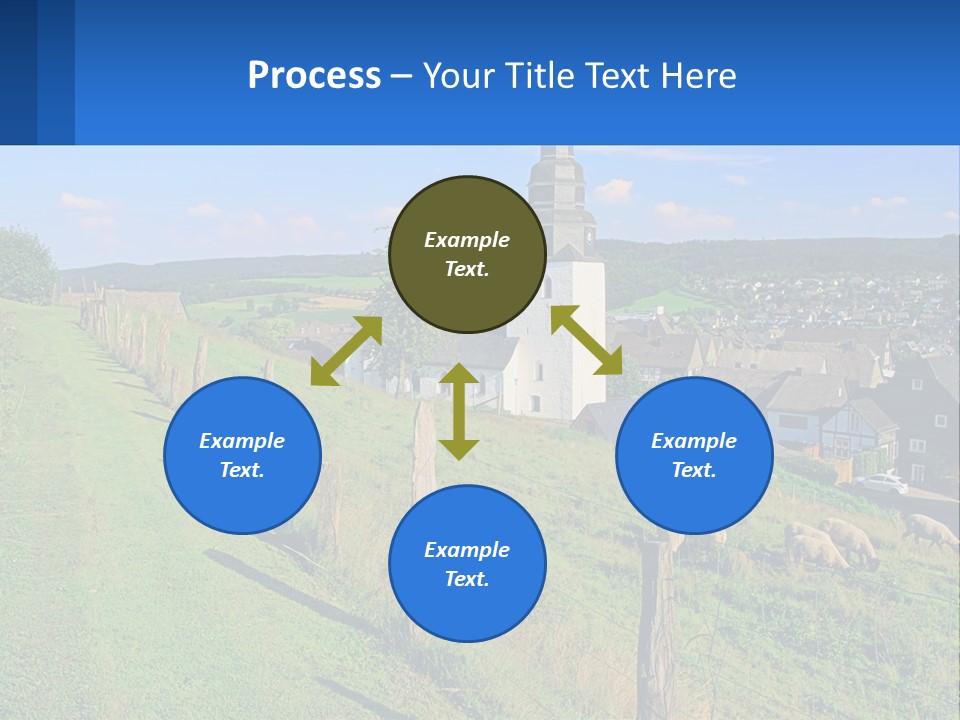 A Church On A Hill With Sheep Grazing In The Foreground PowerPoint Template