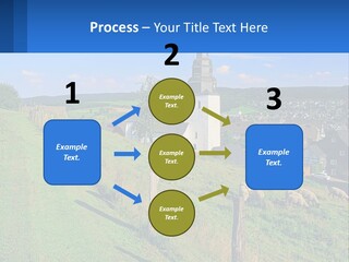 A Church On A Hill With Sheep Grazing In The Foreground PowerPoint Template