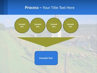A Church On A Hill With Sheep Grazing In The Foreground PowerPoint Template
