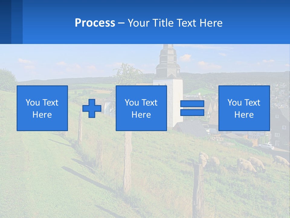 A Church On A Hill With Sheep Grazing In The Foreground PowerPoint Template