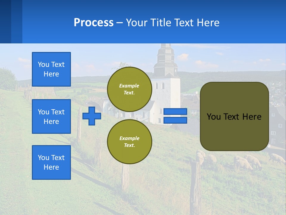 A Church On A Hill With Sheep Grazing In The Foreground PowerPoint Template