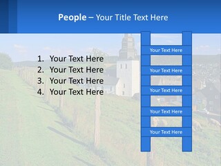 A Church On A Hill With Sheep Grazing In The Foreground PowerPoint Template
