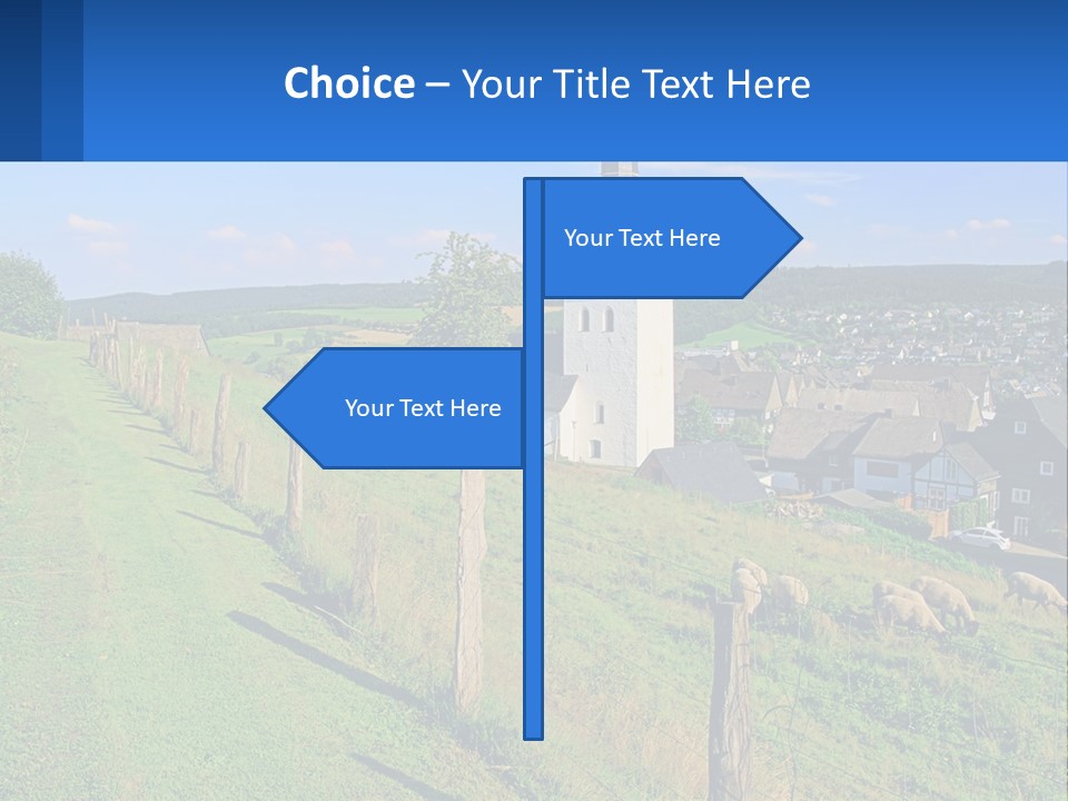 A Church On A Hill With Sheep Grazing In The Foreground PowerPoint Template
