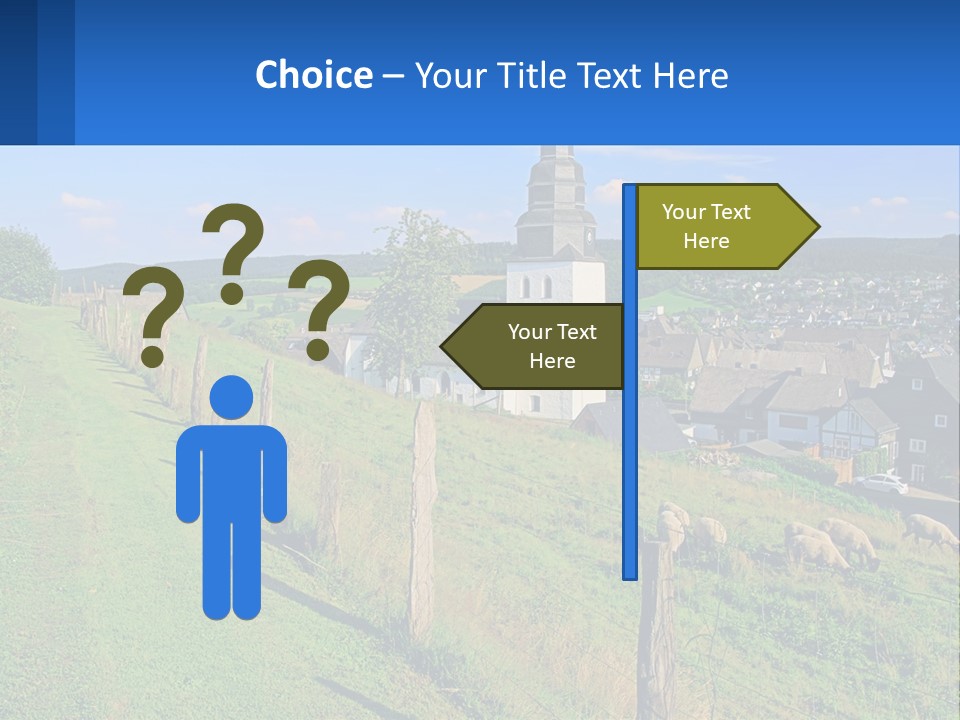 A Church On A Hill With Sheep Grazing In The Foreground PowerPoint Template