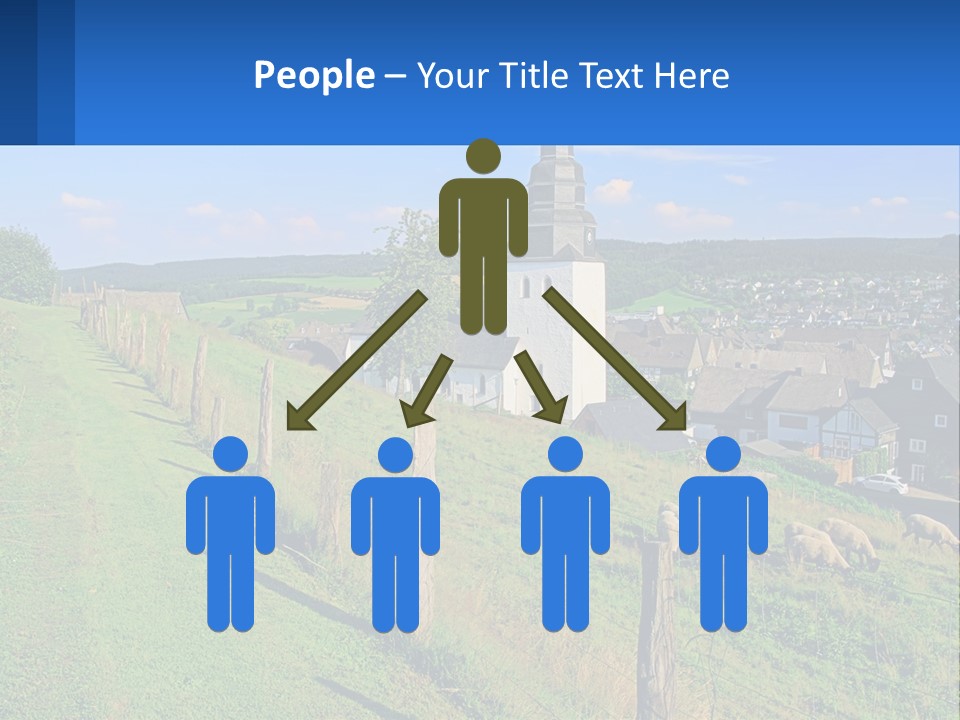 A Church On A Hill With Sheep Grazing In The Foreground PowerPoint Template
