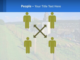 A Church On A Hill With Sheep Grazing In The Foreground PowerPoint Template