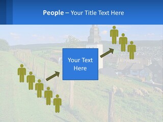 A Church On A Hill With Sheep Grazing In The Foreground PowerPoint Template