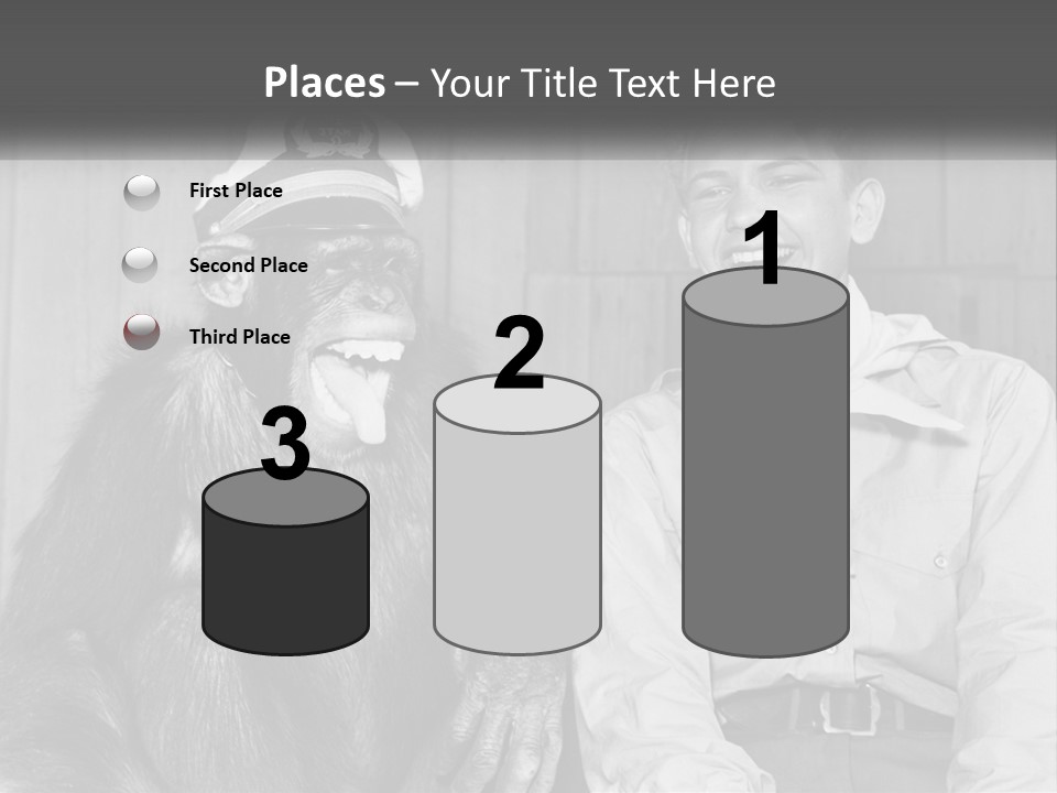 A Man Sitting Next To A Monkey With A Hat On PowerPoint Template