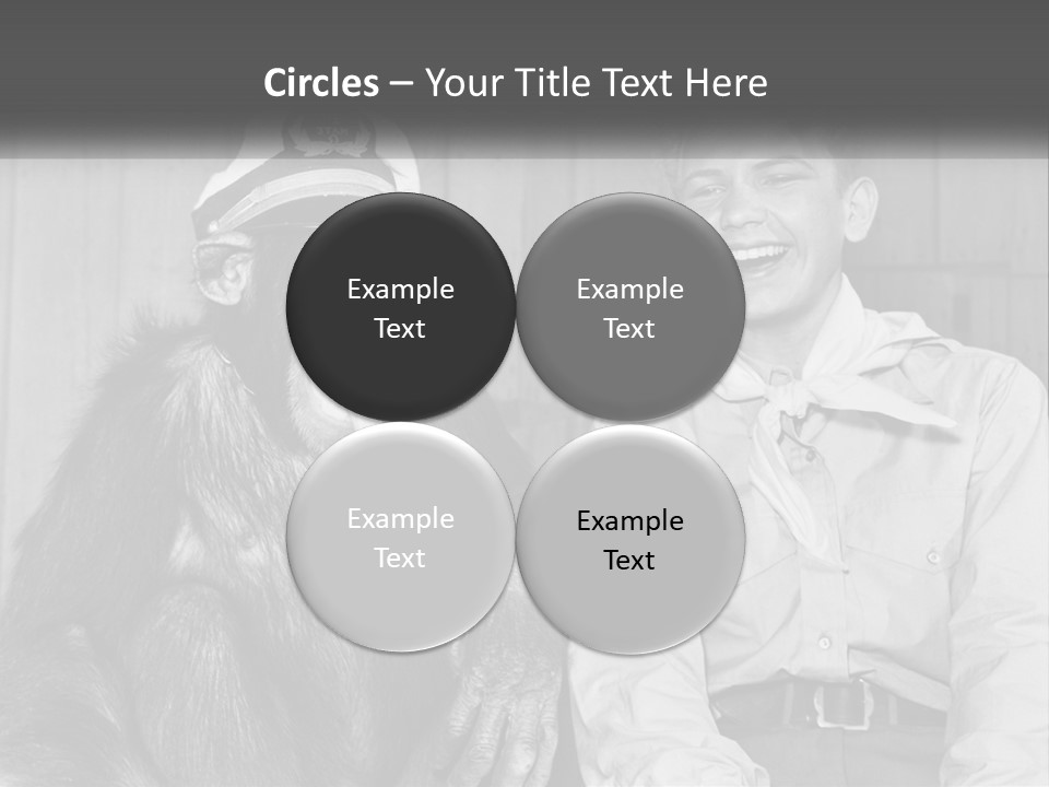 A Man Sitting Next To A Monkey With A Hat On PowerPoint Template