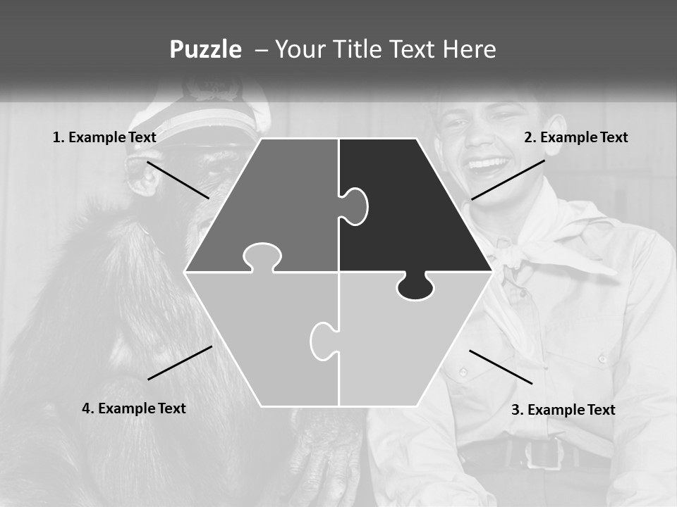 A Man Sitting Next To A Monkey With A Hat On PowerPoint Template