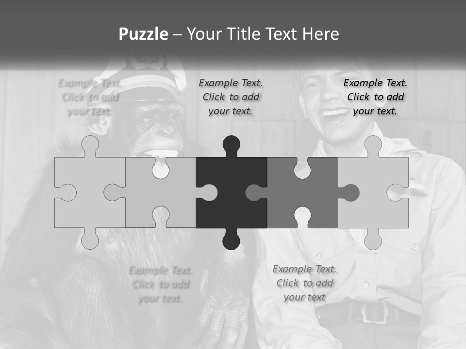 A Man Sitting Next To A Monkey With A Hat On PowerPoint Template