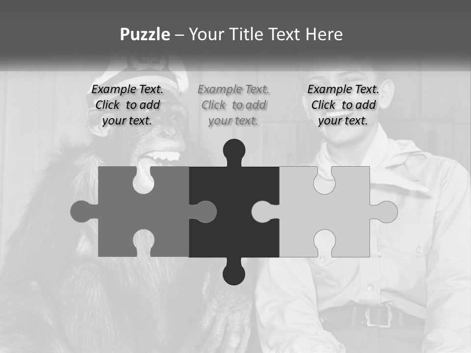 A Man Sitting Next To A Monkey With A Hat On PowerPoint Template