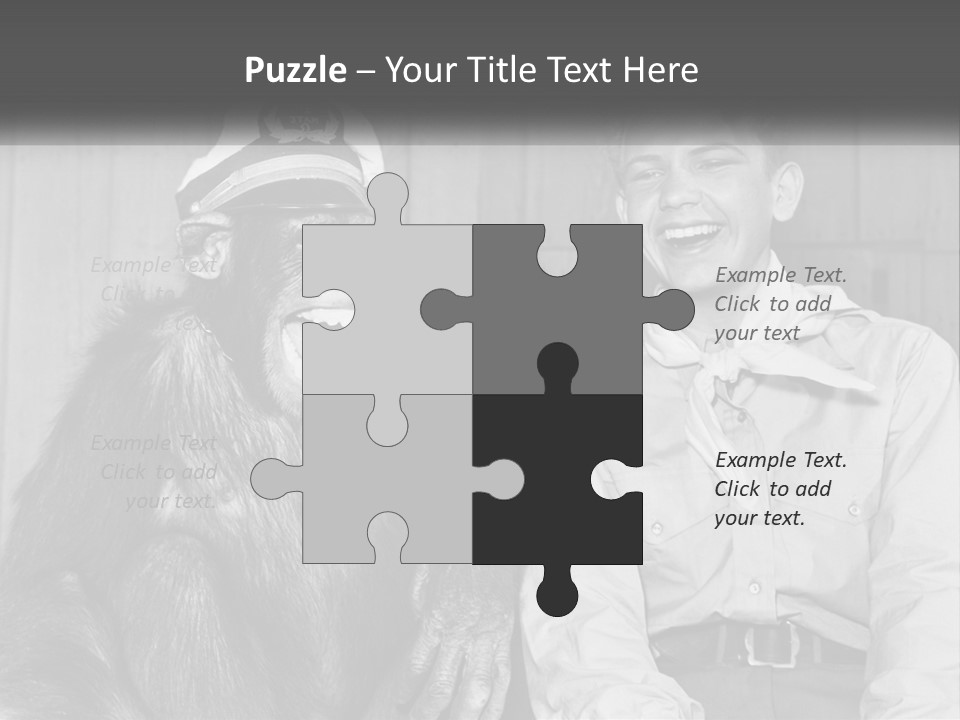 A Man Sitting Next To A Monkey With A Hat On PowerPoint Template