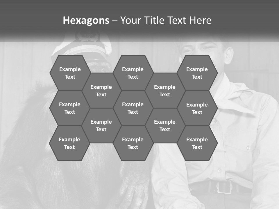 A Man Sitting Next To A Monkey With A Hat On PowerPoint Template