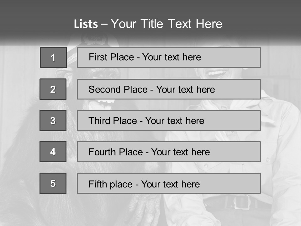 A Man Sitting Next To A Monkey With A Hat On PowerPoint Template