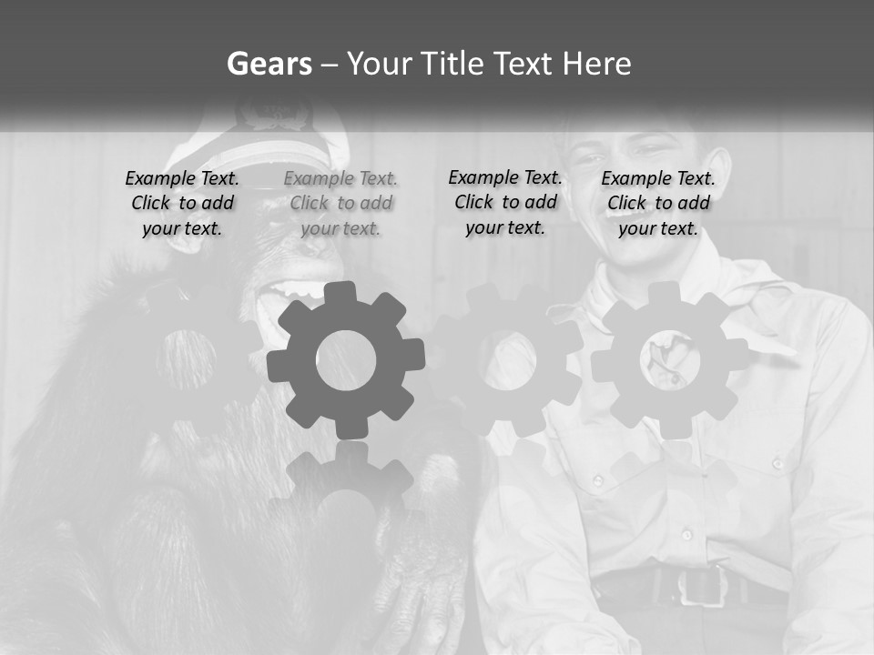 A Man Sitting Next To A Monkey With A Hat On PowerPoint Template