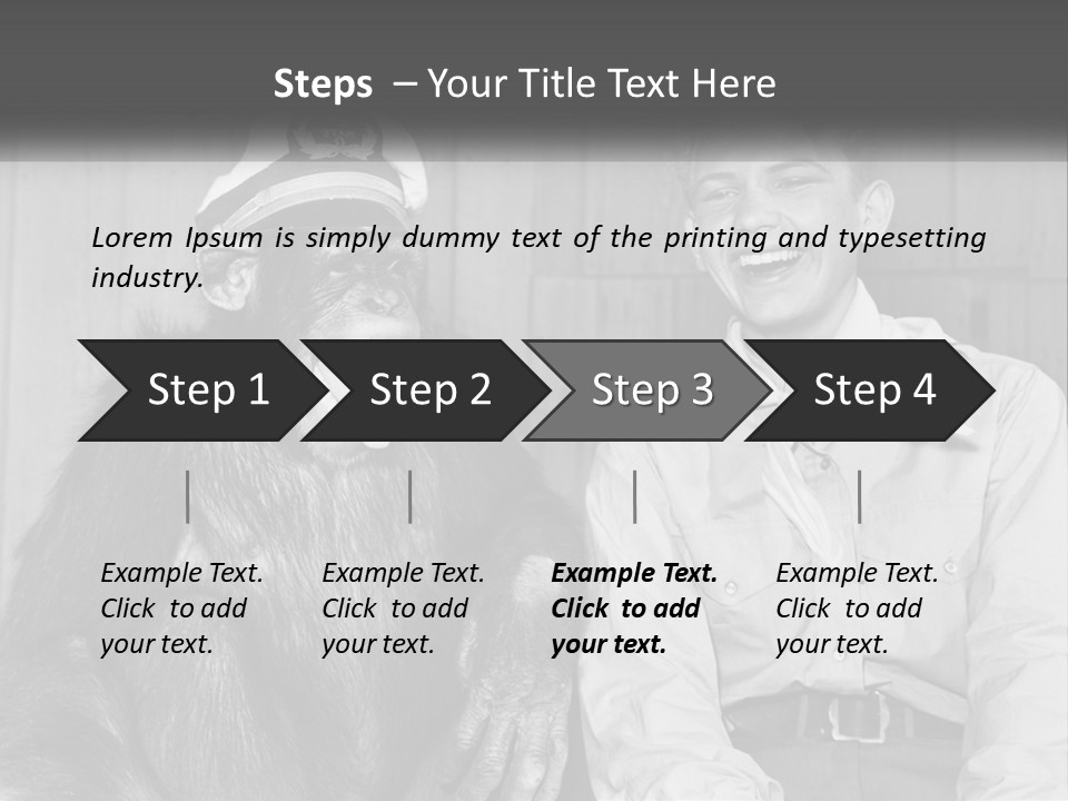 A Man Sitting Next To A Monkey With A Hat On PowerPoint Template