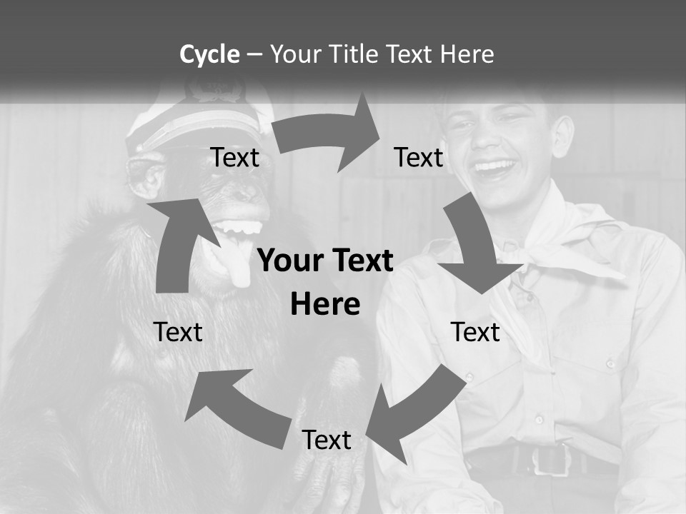 A Man Sitting Next To A Monkey With A Hat On PowerPoint Template