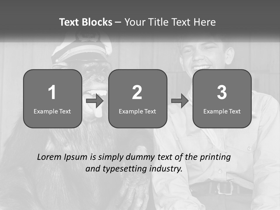 A Man Sitting Next To A Monkey With A Hat On PowerPoint Template