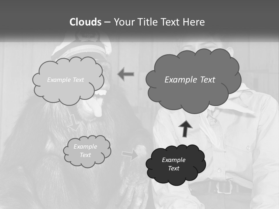 A Man Sitting Next To A Monkey With A Hat On PowerPoint Template