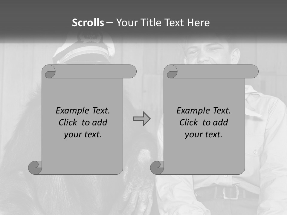 A Man Sitting Next To A Monkey With A Hat On PowerPoint Template