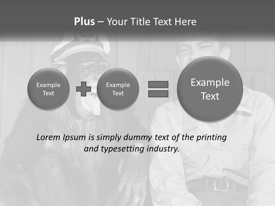 A Man Sitting Next To A Monkey With A Hat On PowerPoint Template