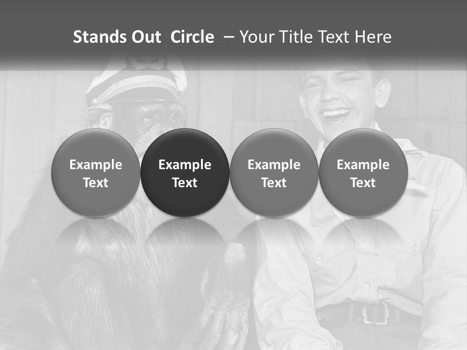 A Man Sitting Next To A Monkey With A Hat On PowerPoint Template