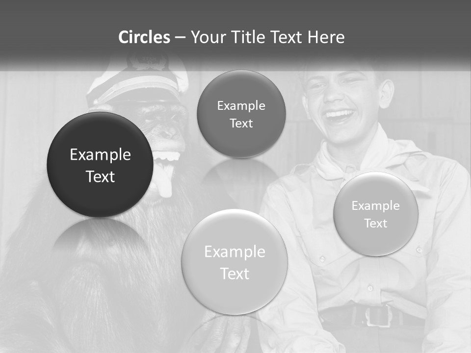 A Man Sitting Next To A Monkey With A Hat On PowerPoint Template