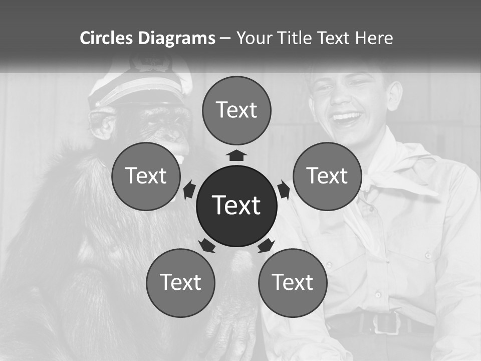 A Man Sitting Next To A Monkey With A Hat On PowerPoint Template