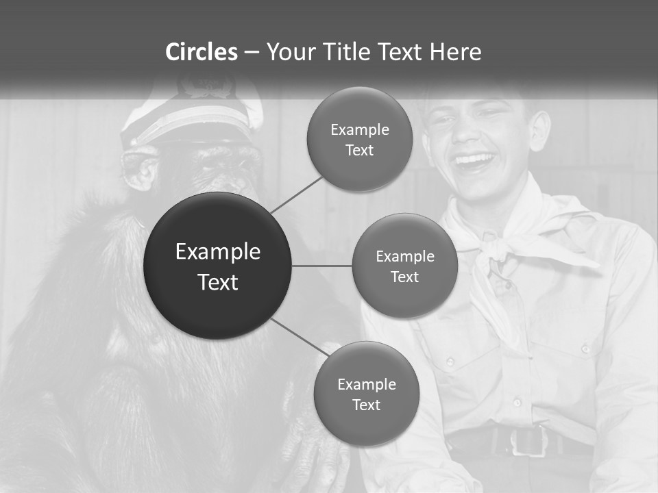 A Man Sitting Next To A Monkey With A Hat On PowerPoint Template