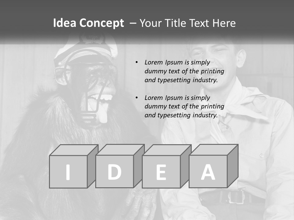 A Man Sitting Next To A Monkey With A Hat On PowerPoint Template