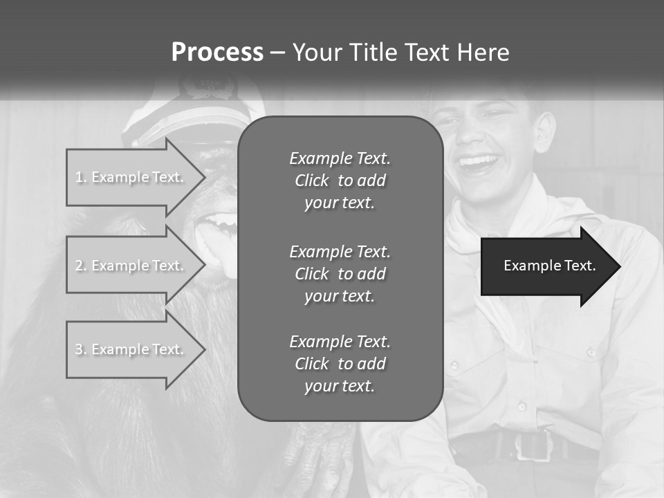 A Man Sitting Next To A Monkey With A Hat On PowerPoint Template