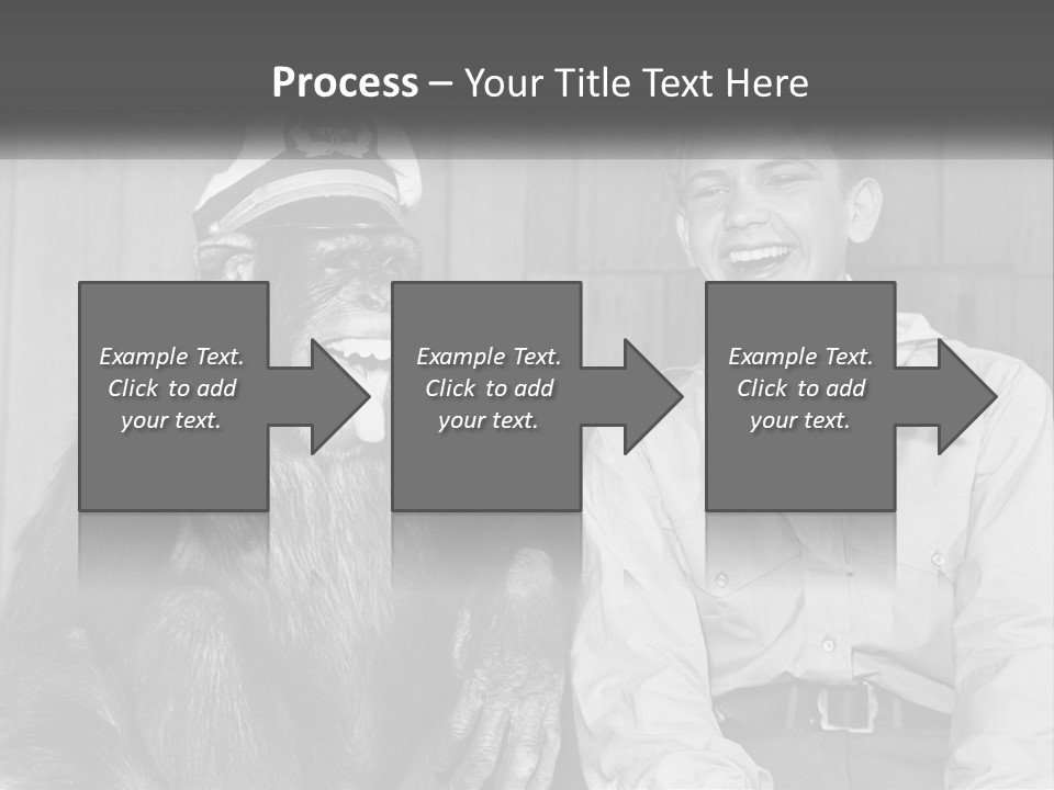 A Man Sitting Next To A Monkey With A Hat On PowerPoint Template