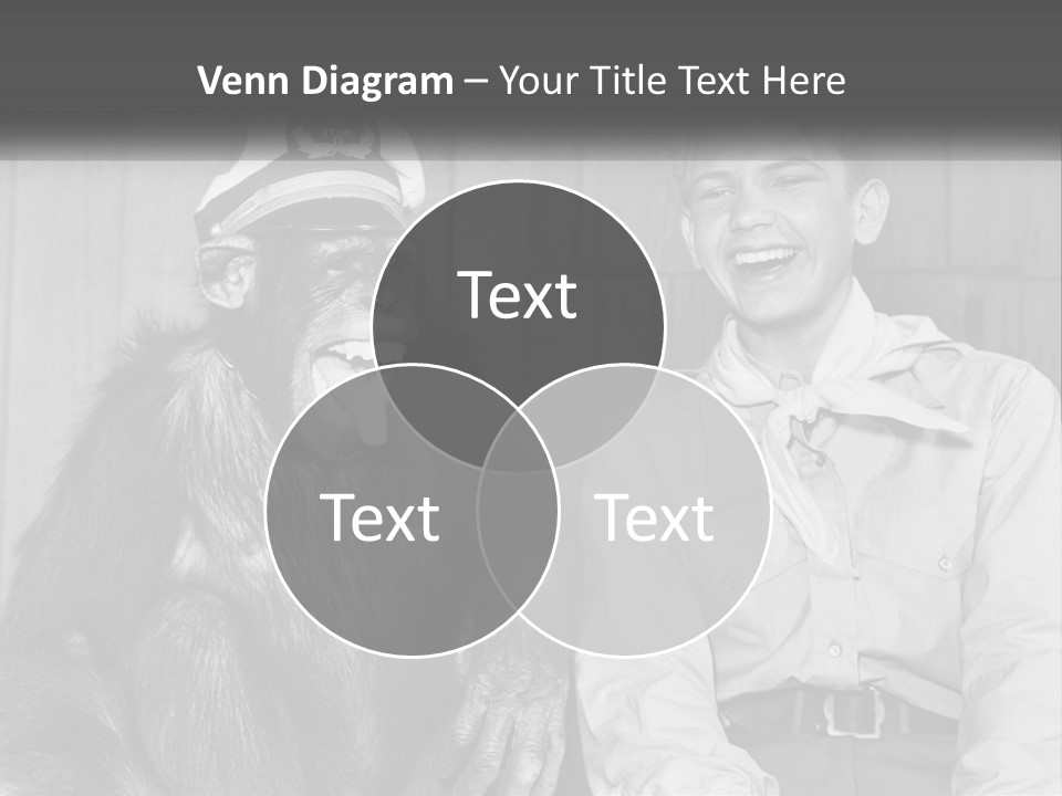 A Man Sitting Next To A Monkey With A Hat On PowerPoint Template