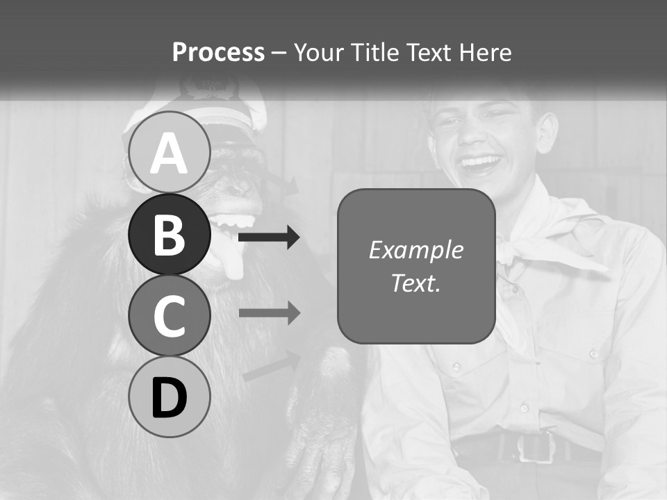 A Man Sitting Next To A Monkey With A Hat On PowerPoint Template