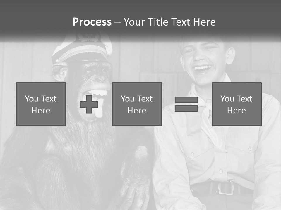 A Man Sitting Next To A Monkey With A Hat On PowerPoint Template