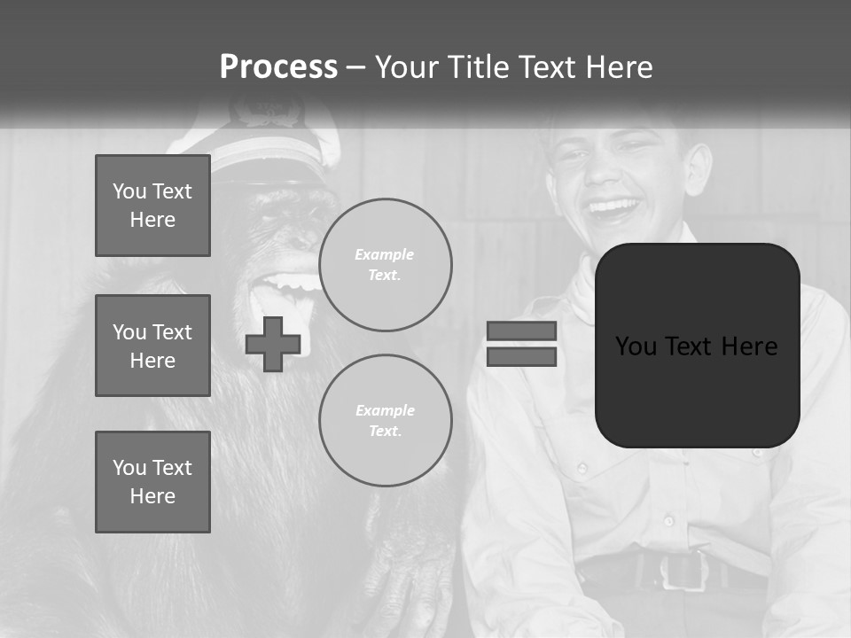 A Man Sitting Next To A Monkey With A Hat On PowerPoint Template