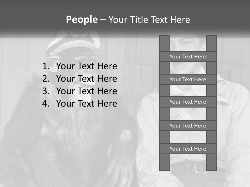 A Man Sitting Next To A Monkey With A Hat On PowerPoint Template
