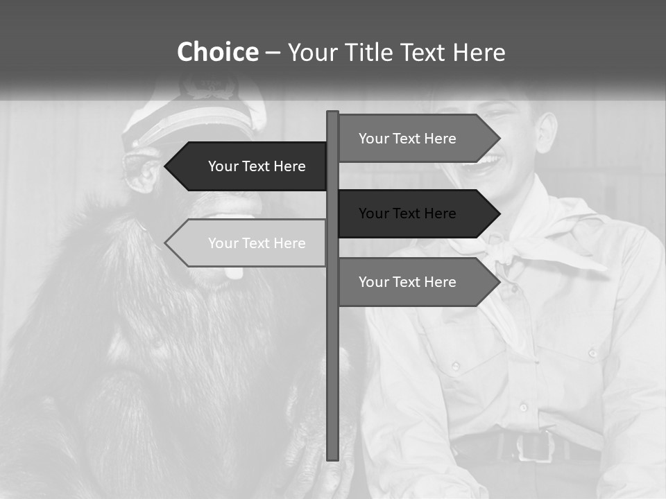 A Man Sitting Next To A Monkey With A Hat On PowerPoint Template