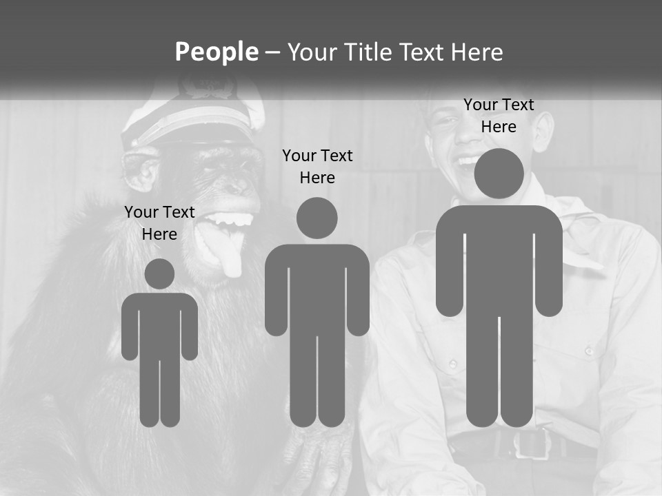 A Man Sitting Next To A Monkey With A Hat On PowerPoint Template