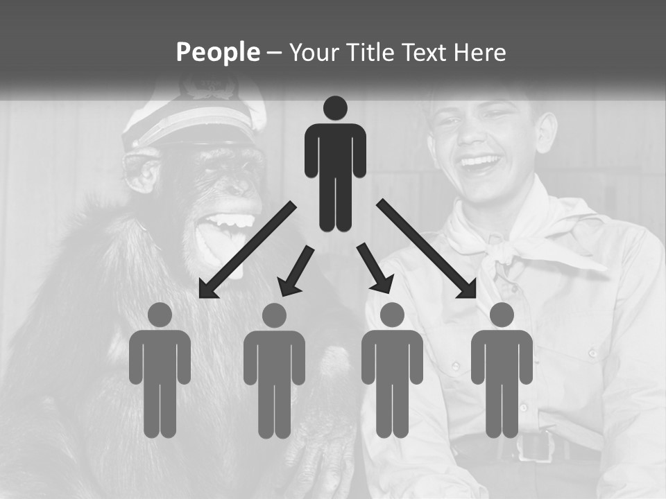 A Man Sitting Next To A Monkey With A Hat On PowerPoint Template