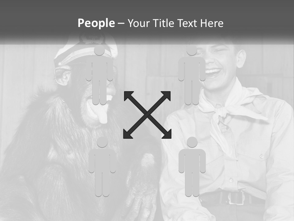 A Man Sitting Next To A Monkey With A Hat On PowerPoint Template