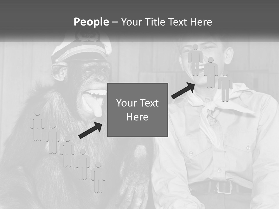 A Man Sitting Next To A Monkey With A Hat On PowerPoint Template