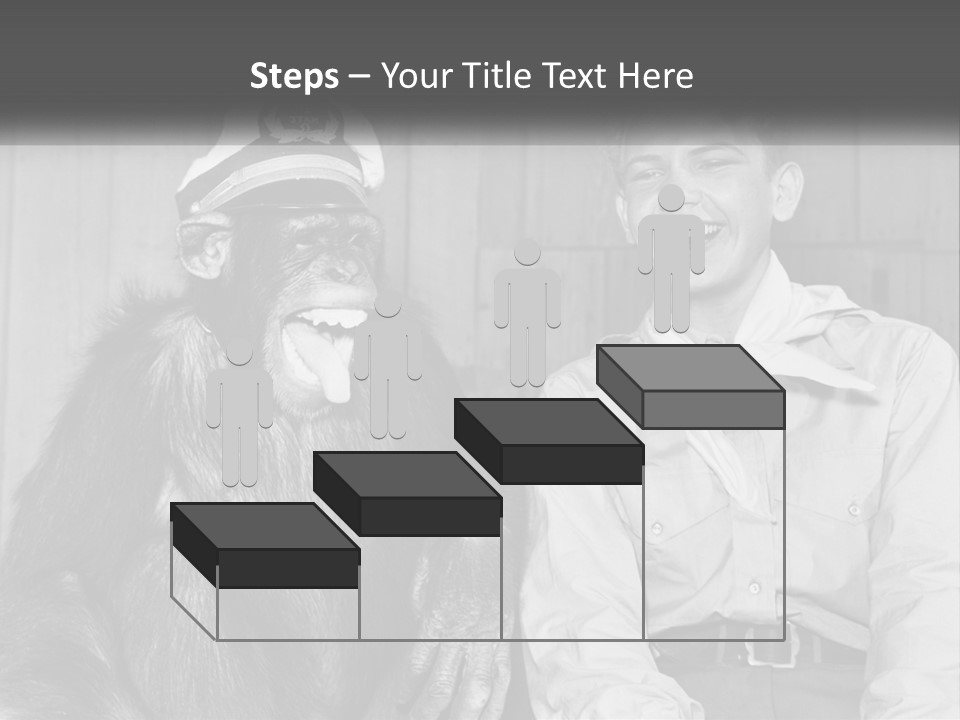 A Man Sitting Next To A Monkey With A Hat On PowerPoint Template