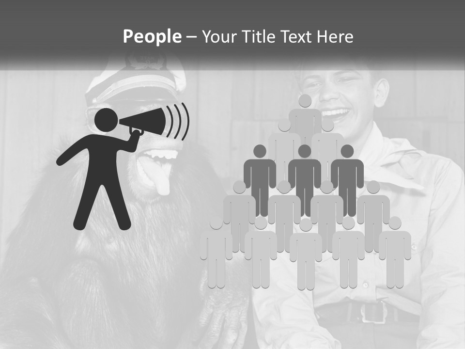 A Man Sitting Next To A Monkey With A Hat On PowerPoint Template