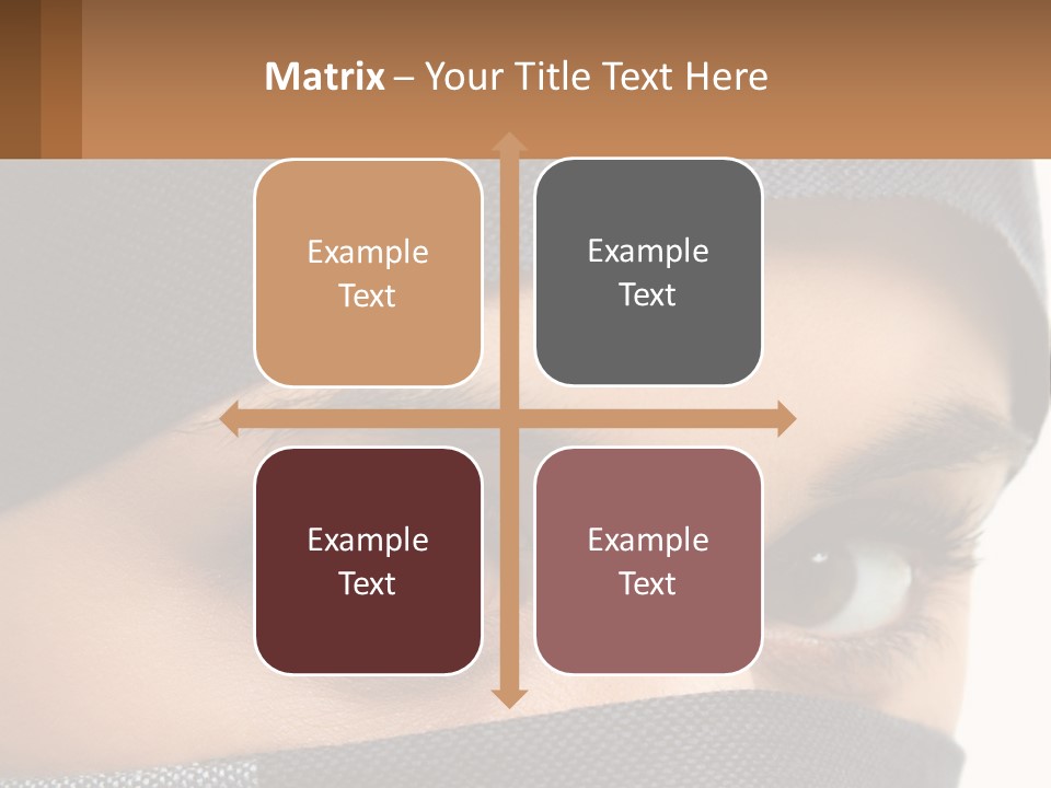 A Woman With A Scarf On Her Head Is Looking At The Camera PowerPoint Template