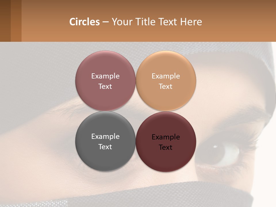 A Woman With A Scarf On Her Head Is Looking At The Camera PowerPoint Template