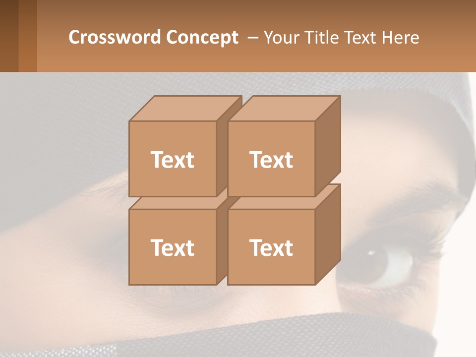 A Woman With A Scarf On Her Head Is Looking At The Camera PowerPoint Template