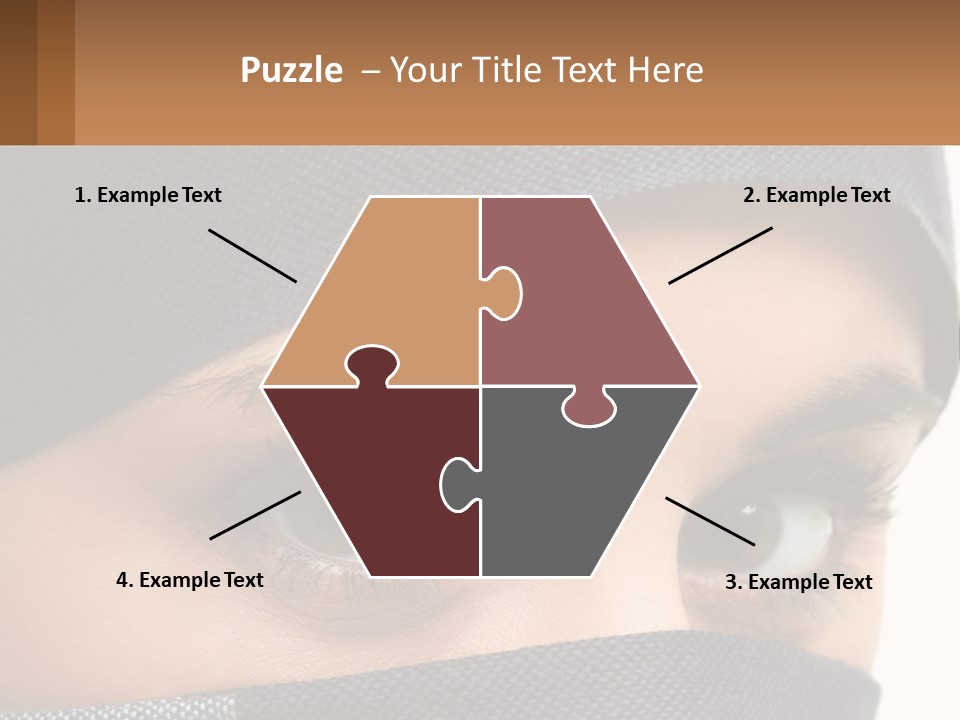 A Woman With A Scarf On Her Head Is Looking At The Camera PowerPoint Template